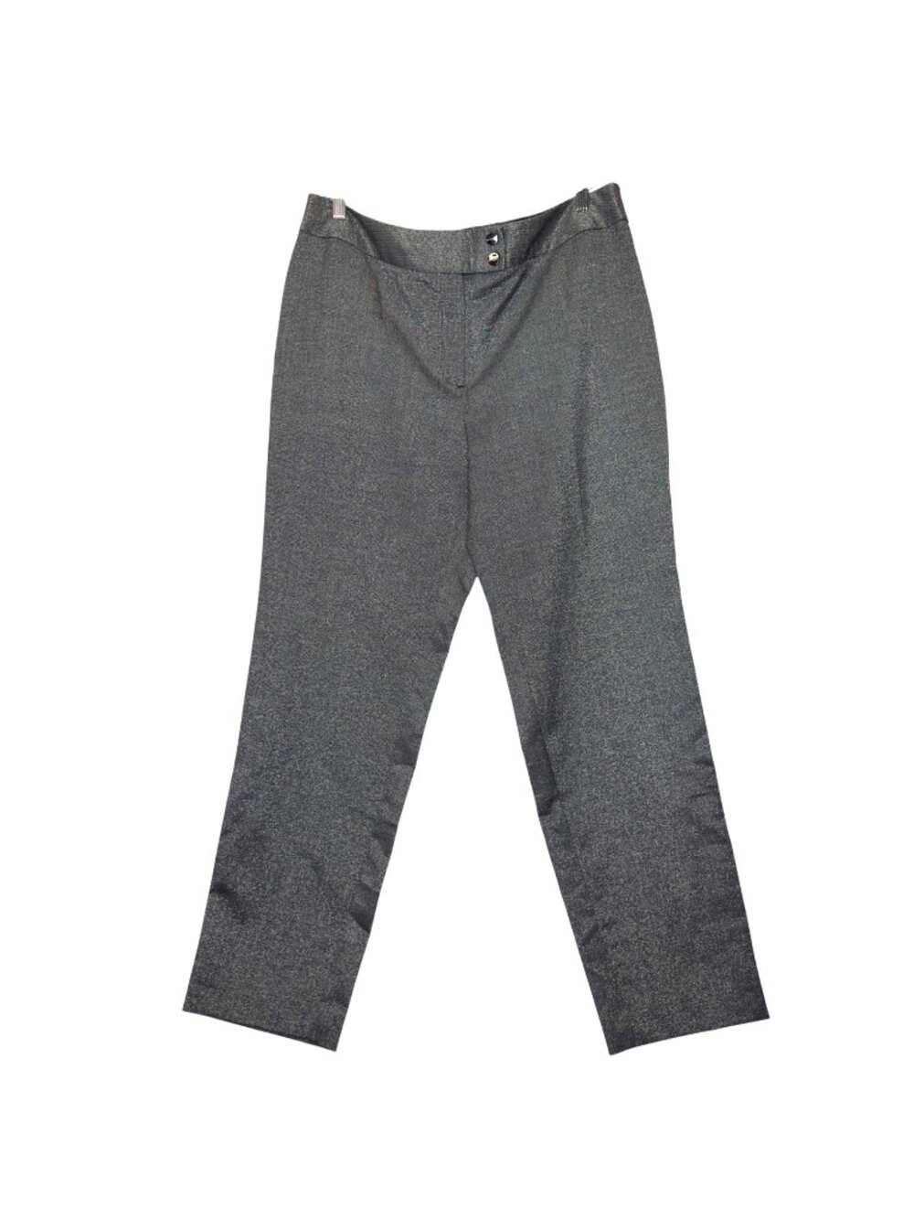 Jones New York Signature Stretch Metallic Pants Size 14 Gray Polyester Blend